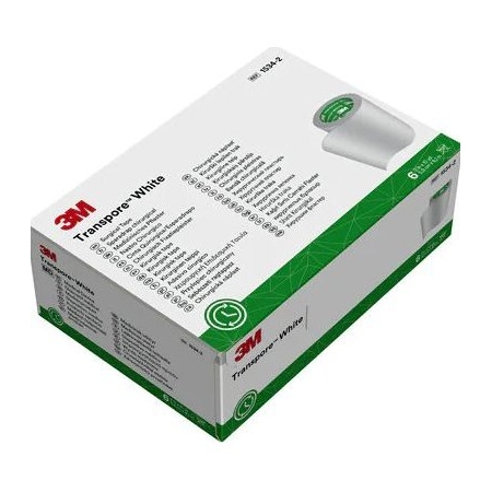 3M Medical Tape Transpore 2 x 10 yds White, PK6 1534-2